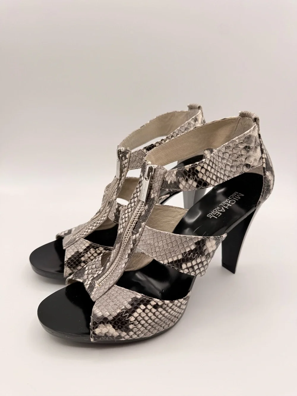 MICHAEL KORS Snakeskin Leather Strappy Platform Heels Size 11